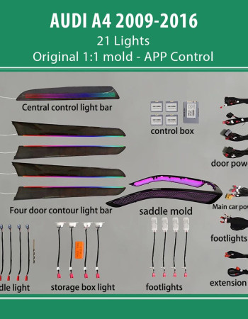 DIQ AMBIENT AUDI A4 8K FULL KIT (Digital iQ Ambient Light Audi A4 mod. 2009-2016, 21 Lights)