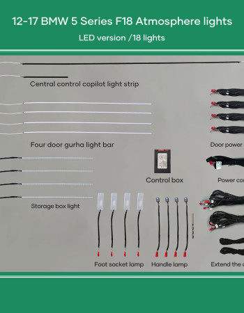 DIQ AMBIENT BMW S.5 (F10-F11-F18) mod. 2012-2017 (Digital iQ Ambient Light for BMW Series 5 mod.2012-2017 with18 Lights, 11 Colors)
