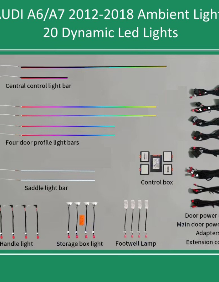 DIQ AMBIENT AUDI A6/A7 DYN (Digital iQ Ambient Light for Audi A6 mod. 2012-2018 with 20 Lights)