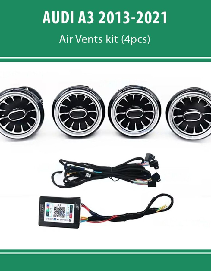 DIQ AIRVENT AUDI A3 (8V-3) mod. 2013-2021 (Digital iQ Turbine Air Vent Ambient Light Kit for AUDI A3 8V mod. 2013-2021)