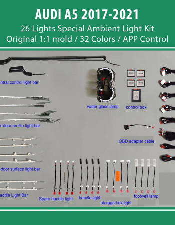 DIQ AMBIENT AUDI A5 (F5) mod. 2017-2021 (Digital iQ Ambient Light for Audi A5 mod. 2017-2021 with 26 Lights)