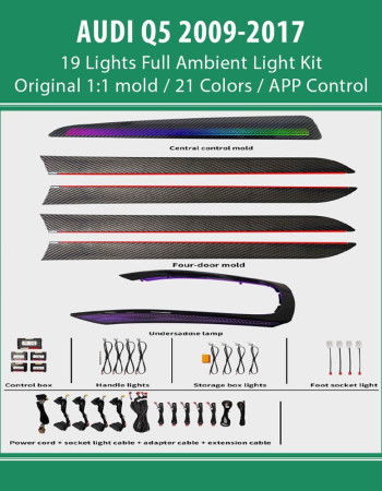 DIQ AMBIENT AUDI Q5 FULL (8R) (Digital iQ Ambient Light for Audi Q5 mod. 2008-2017 with 19 Lights)