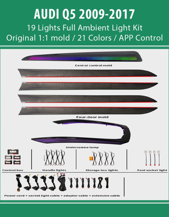 DIQ AMBIENT AUDI Q5 FULL (8R) (Digital iQ Ambient Light for Audi Q5 mod. 2008-2017 with 19 Lights)