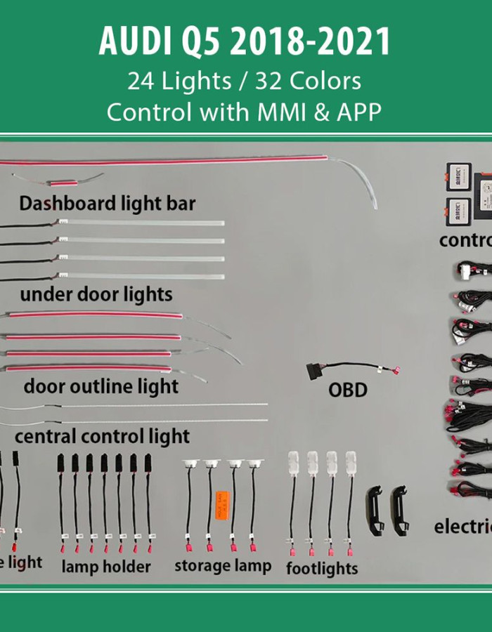DIQ AMBIENT AUDI Q5 (FY) (Digital iQ Ambient Light for Audi Q5 mod. 2017-2024 with 24 Lights)