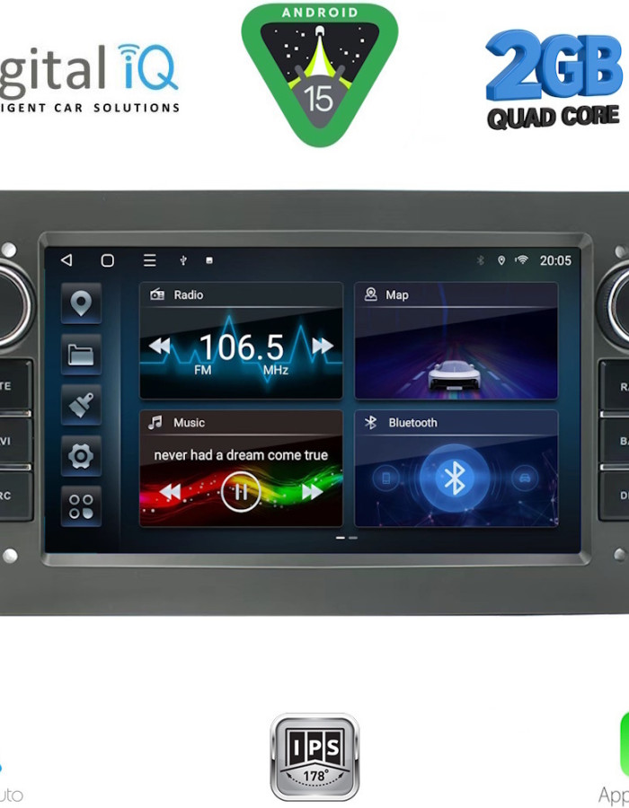 DIGITAL IQ BLD 219GR_CPA (7" DECK) MULTIMEDIA SYSTEM for OPEL ALL mod. 2003-2014 (GREY)