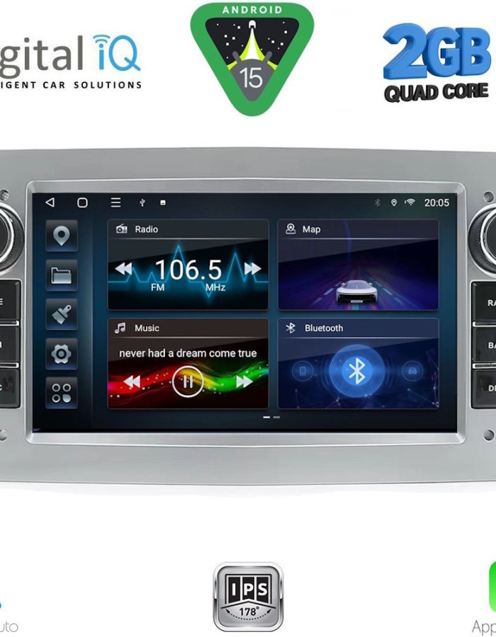 DIGITAL IQ BLD 219SL_CPA (7" DECK) MULTIMEDIA SYSTEM for OPEL ALL mod. 2003-2014 (SILVER)