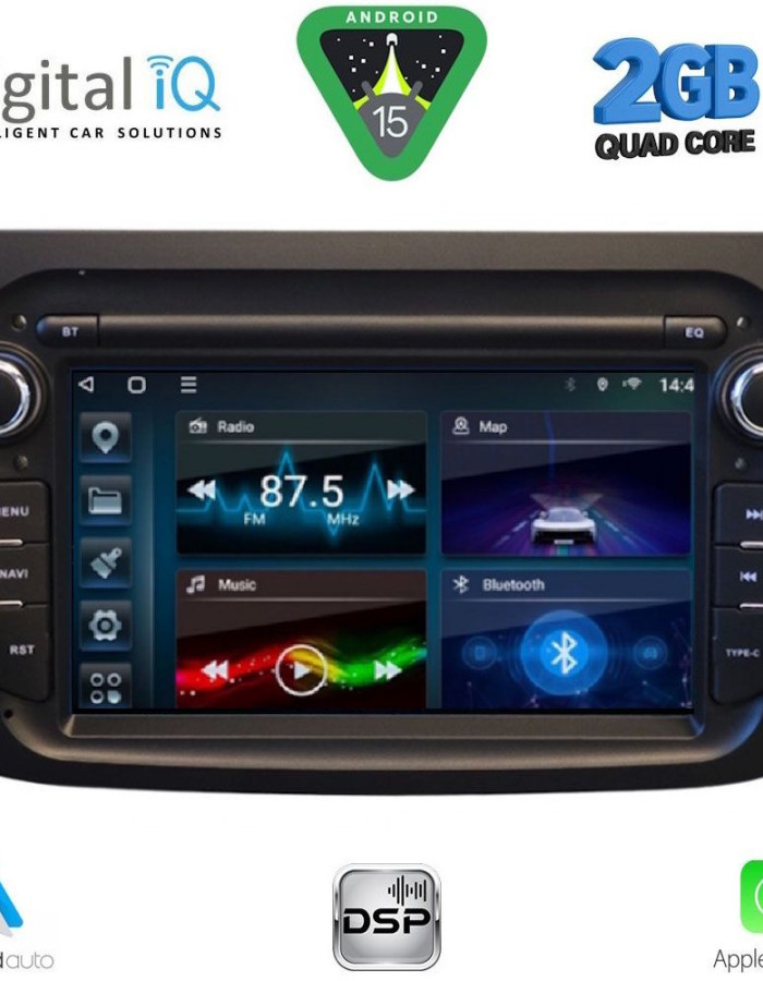 DIGITAL IQ BLD 257BL_CPA (7" DECK) MULTIMEDIA SYSTEM for ALFA ROMEO MITO mod. 2008-2018 (BLACK)
