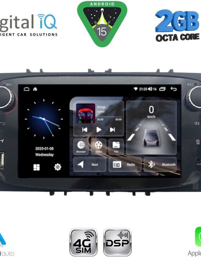 DIGITAL IQ BLF 303SB_CPA (7" DECK) MULTIMEDIA SYSTEM for FORD mod. 2007-2011 (Touch buttons)