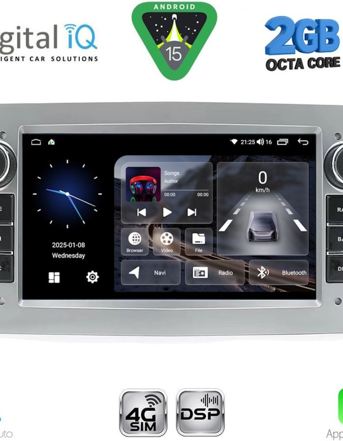 DIGITAL IQ BLF 319SL_CPA (7" DECK) MULTIMEDIA SYSTEM for OPEL ALL mod. 2004-2014 (SILVER)