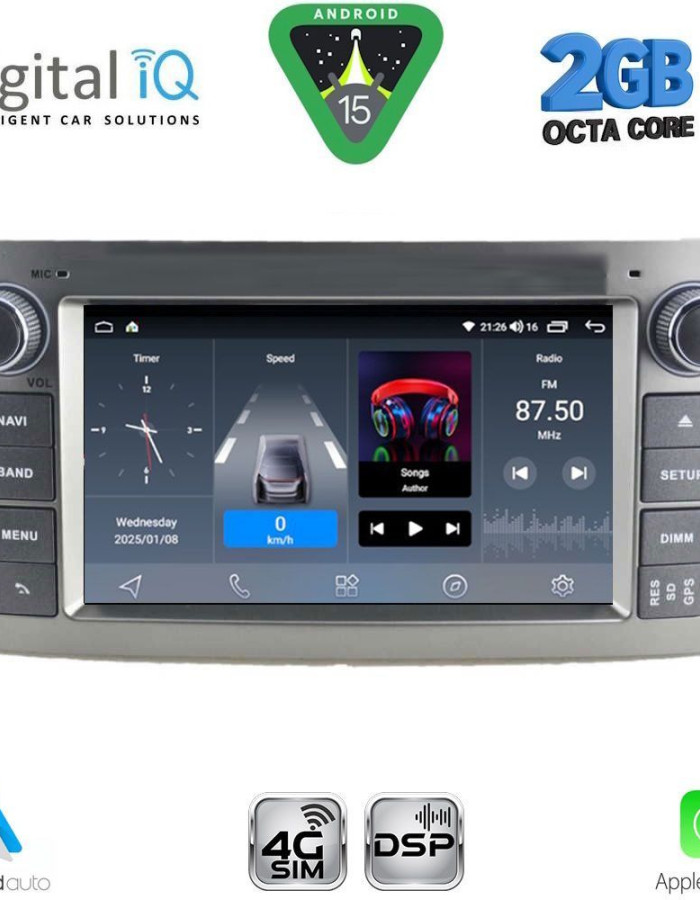 DIGITAL IQ BLF 325SL_CPA (7" DECK) MULTIMEDIA OEM for TOYOTA AVENSIS (T25) mod. 2003-2009 (SILVER)