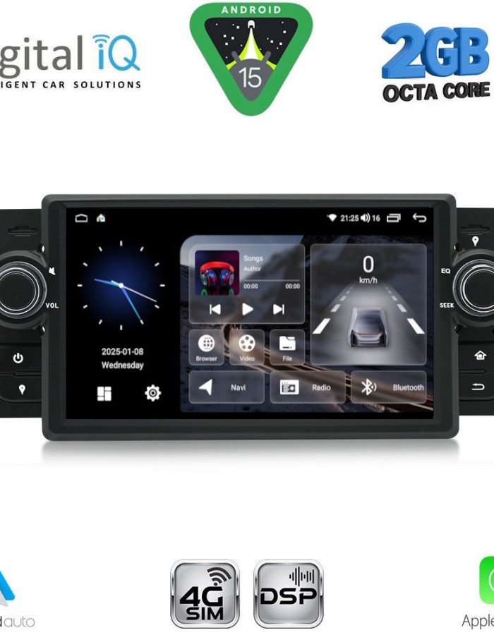DIGITAL IQ BLF 363_CPA (7" DECK) MULTIMEDIA SYSTEM for FIAT GRANDE PUNTO mod. 2005-2012