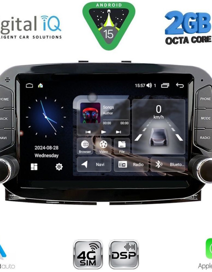 DIGITAL IQ BLF 398_CPA (7" DECK) MULTIMEDIA SYSTEM for FIAT 500 mod. 2016-2025