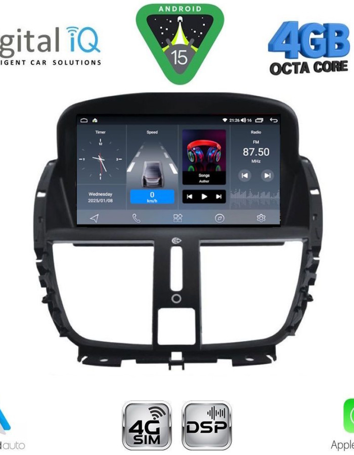 DIGITAL IQ BLG 407_CPA (7″ DECK) MULTIMEDIA OEM for PEUGEOT 207 mod. 2007-2017