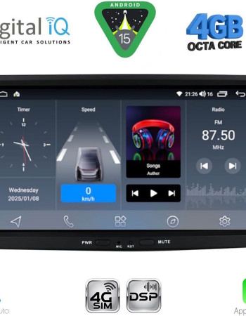 DIGITAL IQ BLG 418BL_CPA (8" DECK) MULTIMEDIA SYSTEM for OPEL ALL mod. 2004-2014 (BLACK)