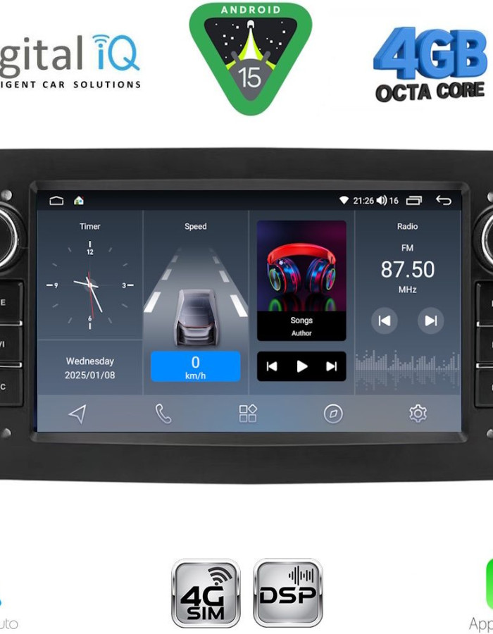 DIGITAL IQ BLG 419BL_CPA (7" DECK) MULTIMEDIA SYSTEM for OPEL ALL mod. 2004-2014 (GLOSS BLACK)