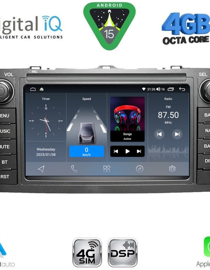 DIGITAL IQ BLG 428_CPA (7″ DECK) MULTIMEDIA OEM for TOYOTA AURIS mod. 2007-2012