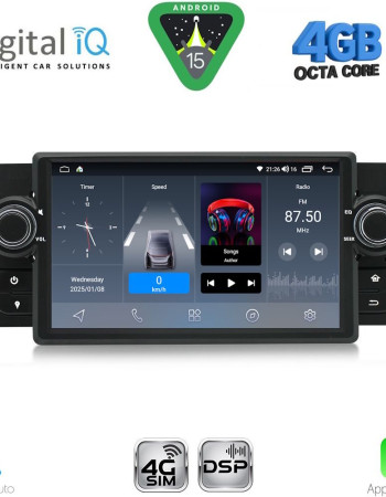 DIGITAL IQ BLG 463_CPA (7" DECK) MULTIMEDIA SYSTEM for FIAT GRANDE PUNTO mod. 2005-2012