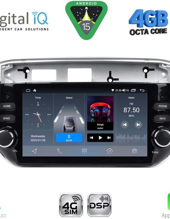 DIGITAL IQ BLG 464_CPA (6.1" DECK) MULTIMEDIA SYSTEM for FIAT GRANDE PUNTO mod. 2012-2018 – EVO mod. 2009-2018