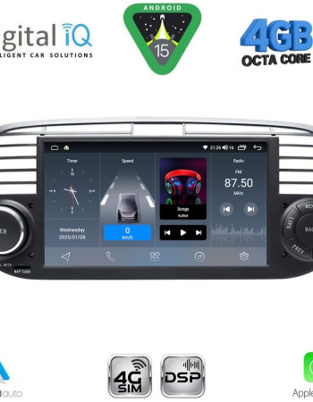 DIGITAL IQ BLG 465BL_CPA (7" DECK) MULTIMEDIA SYSTEM for FIAT 500 mod. 2007-2015 (BLACK)