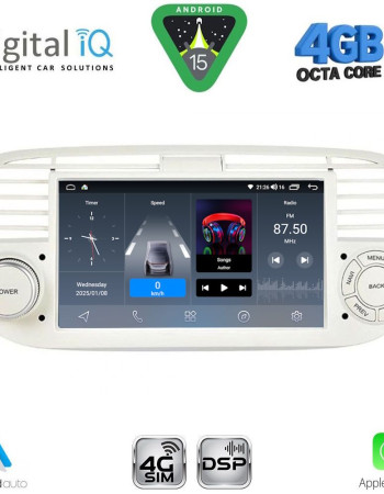 DIGITAL IQ BLG 465BG_CPA (7" DECK) MULTIMEDIA SYSTEM for FIAT 500 mod. 2007-2015 (BEIGE)
