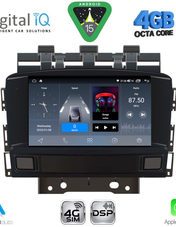 DIGITAL IQ BLG 472_CPA (7″ DECK) MULTIMEDIA OEM for OPEL ASTRA J mod. 2010-2016