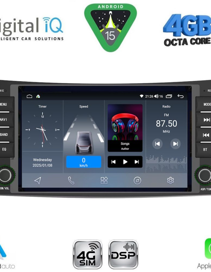 DIGITAL IQ BLG 490_CPA (8" DECK) MULTIMEDIA SYSTEM for MERCEDES E (W211) – CLS (W219) mod. 2003-2009