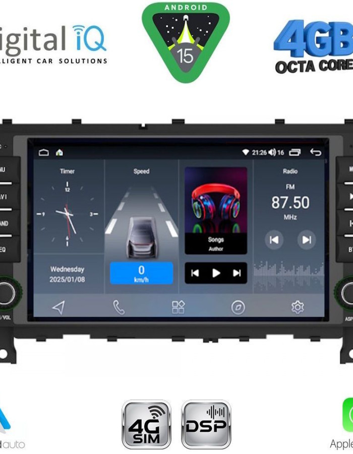 DIGITAL IQ BLG 493_CPA (7" DECK) MULTIMEDIA SYSTEM for MERCEDES C W203 – CLK W209 mod. 2004-2008