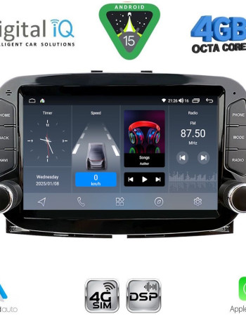 DIGITAL IQ BLG 498_CPA (7" DECK) MULTIMEDIA SYSTEM for FIAT 500 mod. 2016-2025