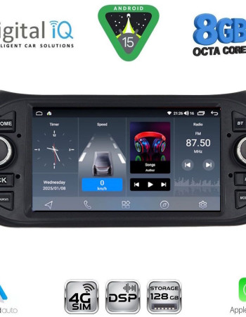 DIGITAL IQ BLM 592_CPA (7" DECK) MULTIMEDIA OEM for CT NEMO – FT FIORINO-QUBO – PG BIPPER mod. 2008-2018
