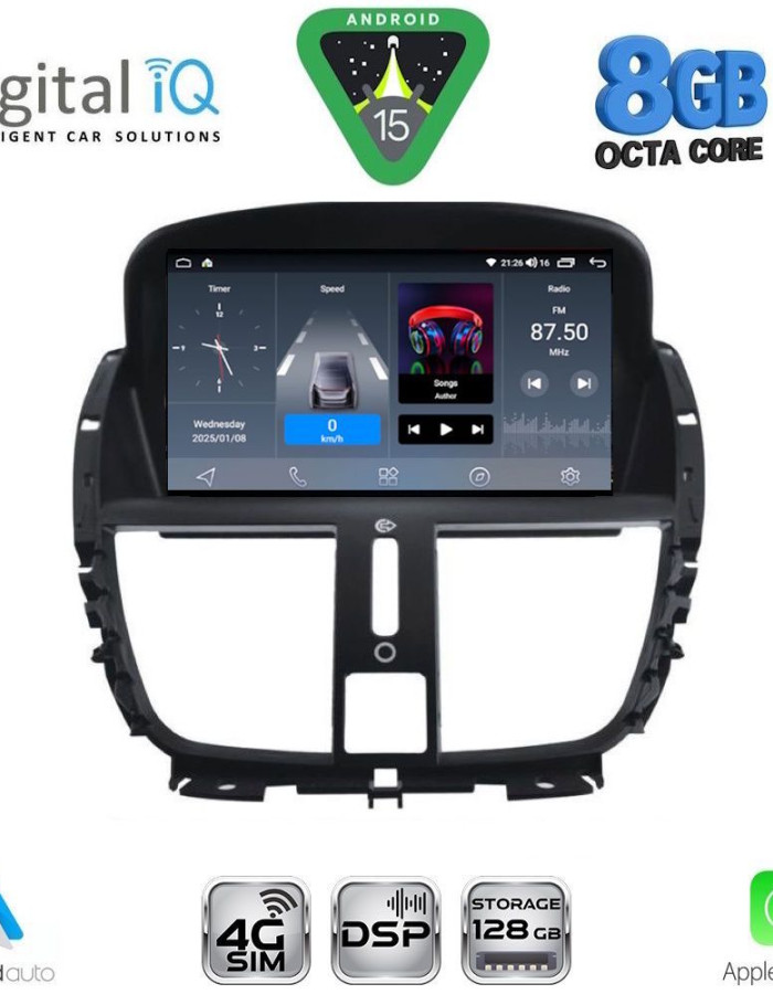 DIGITAL IQ BLM 707_CPA (7" DECK) MULTIMEDIA OEM for PEUGEOT 207 mod. 2007-2017