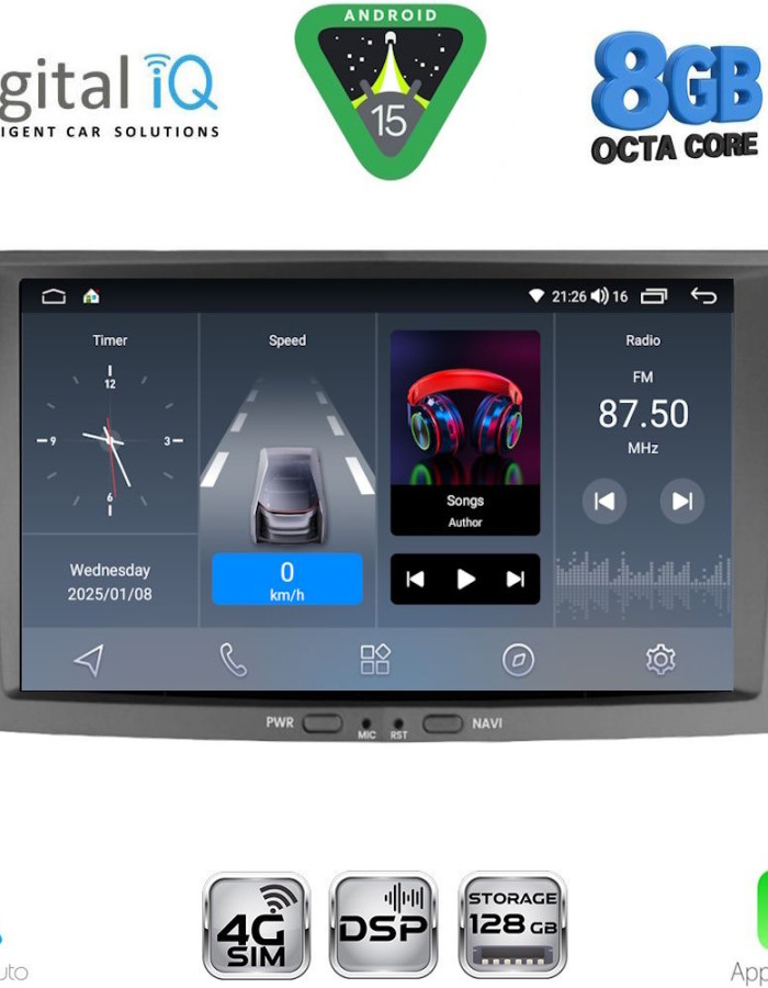DIGITAL IQ BLM 718GR_CPA (8" DECK) MULTIMEDIA SYSTEM for OPEL ALL mod. 2004-2014 (GRAY)