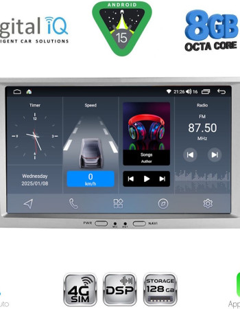 DIGITAL IQ BLM 718SL_CPA (8" DECK) MULTIMEDIA SYSTEM for OPEL ALL mod. 2004-2014 (SILVER)