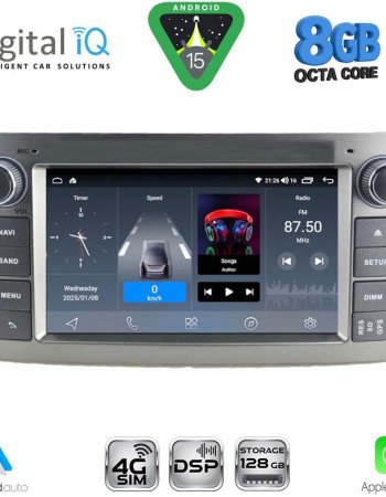 DIGITAL IQ BLM 725SL_CPA (7" DECK) MULTIMEDIA OEM for TOYOTA AVENSIS (T25) mod. 2003-2009 (SILVER)