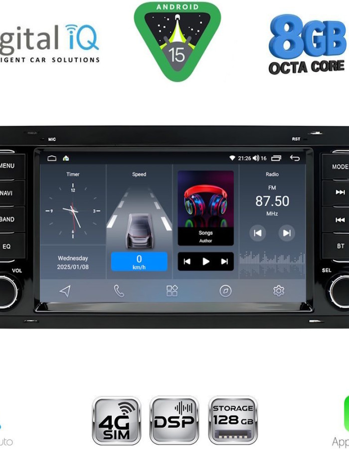 DIGITAL IQ BLM 742_CPA (7" DECK) MULTIMEDIA SYSTEM for VW TOUAREG mod. 2003-2011