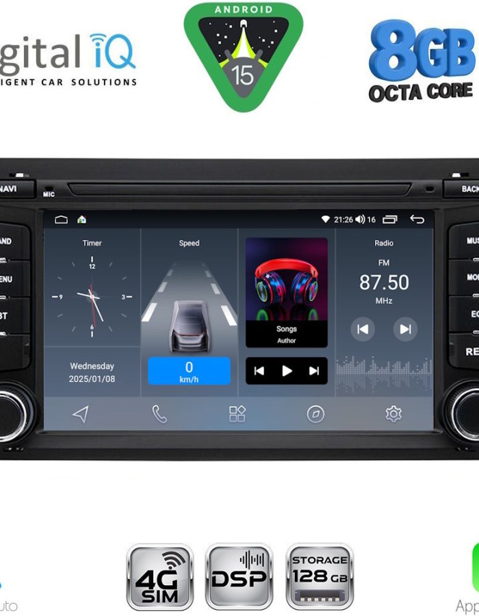 DIGITAL IQ BLM 747_CPA (7" DECK) MULTIMEDIA OEM for SEAT LEON mod. 2012-2021 – IBIZA mod. 2015-2017