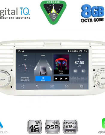 DIGITAL IQ BLM 765BG_CPA (7" DECK) MULTIMEDIA OEM for FIAT 500 mod. 2007-2015 (BEIGE)