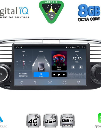 DIGITAL IQ BLM 765BL_CPA (7" DECK) MULTIMEDIA OEM for FIAT 500 mod. 2007-2015 (BLACK)