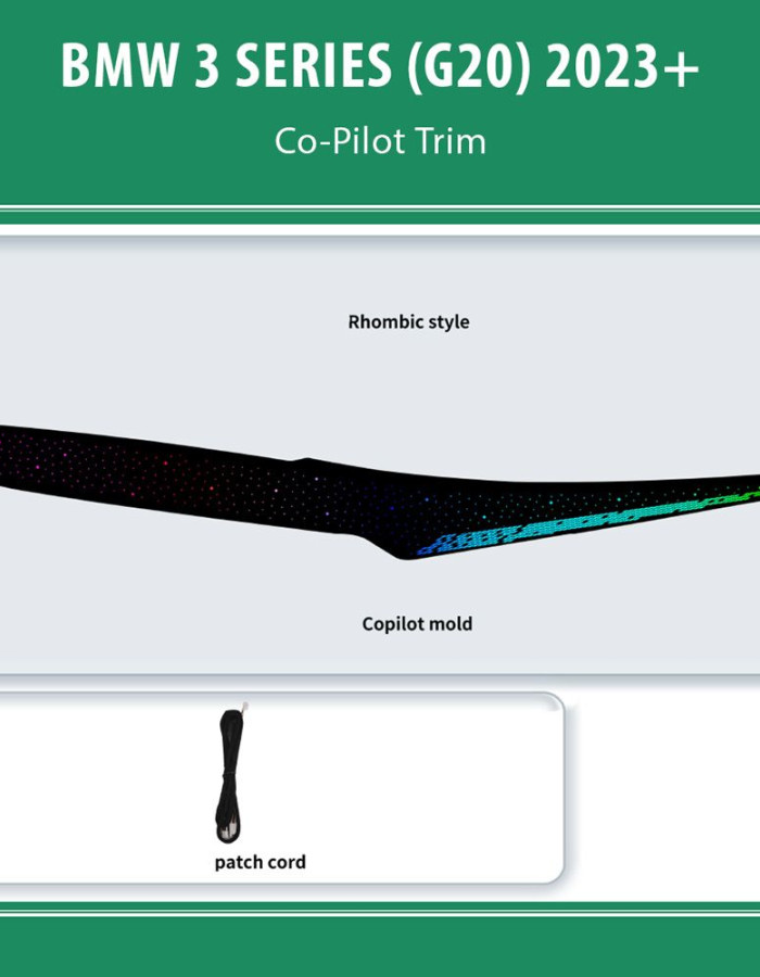 DIQ AMBIENT BMW S.3 (G20) CO-PILOT TRIM (Digital iQ Co-Pilot Trim for BMW Series 3 mod. 2023+ FACELIFT)