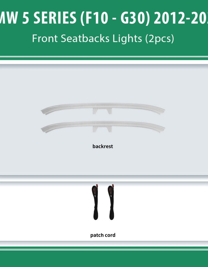 DIQ AMBIENT BMW S.5 (ST) (F10- G30) mod. 2012-2023 for Front seatback (Digital iQ Ambient Light for BMW Series 5 mod.2012-2023, Seatback Lights)