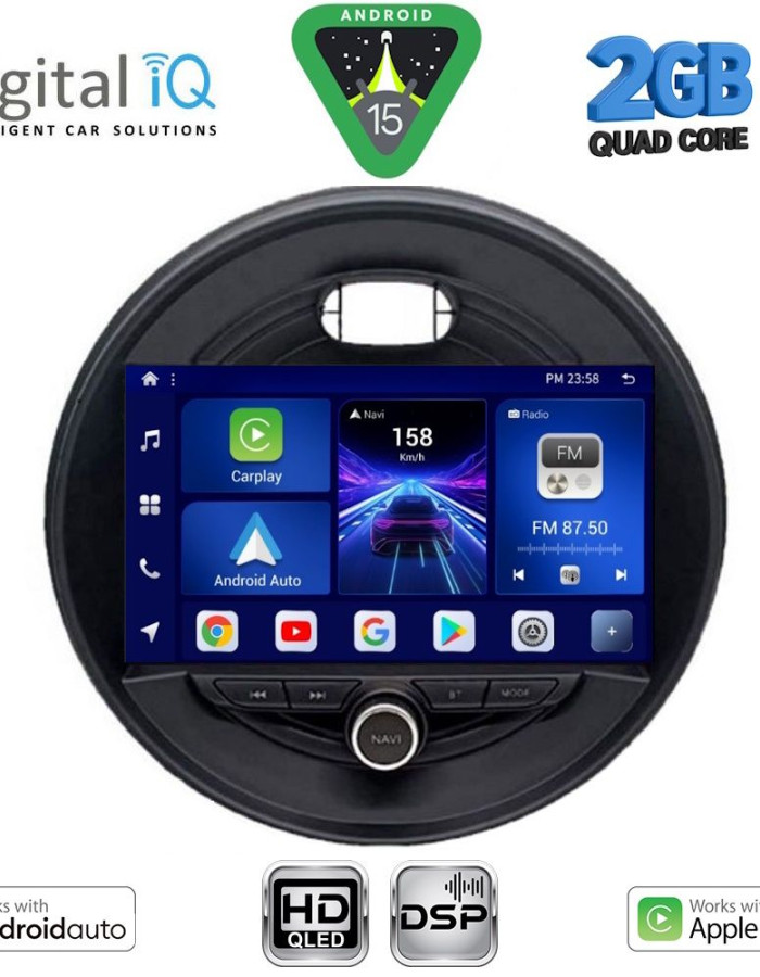 DIGITAL IQ BXC 3066_CPAA (9inc) MULTIMEDIA TABLET for MINI COOPER (F55-56-F57) mod. 2015-2024 - CLUBMAN (F54) mod. 2015-2024 - ROADSTER (F59) mod. 2014-2024 - COUNTRYMAN (F60) mod. 2016-2024