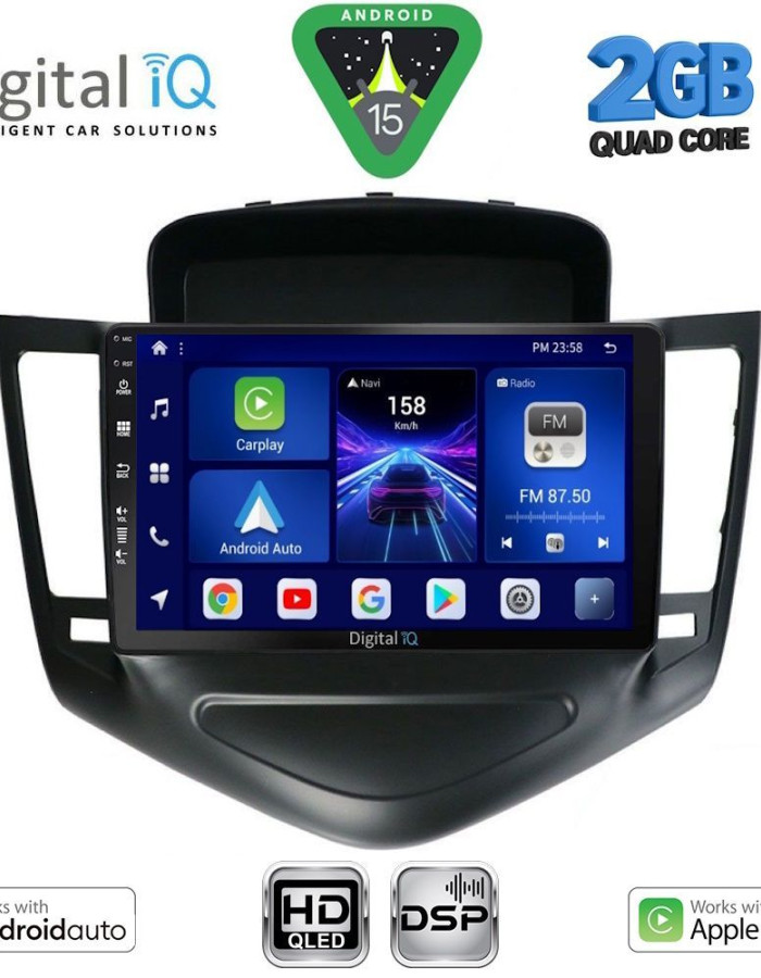 DIGITAL IQ BXC 3076_CPAA (9inc) MULTIMEDIA TABLET for CHEVROLET CRUZE mod. 2008-2012