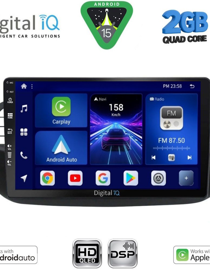 DIGITAL IQ BXC 3130BL_CPAA (9inc) MULTIMEDIA TABLET for FIAT 500 mod. 2007-2015 (BLACK)