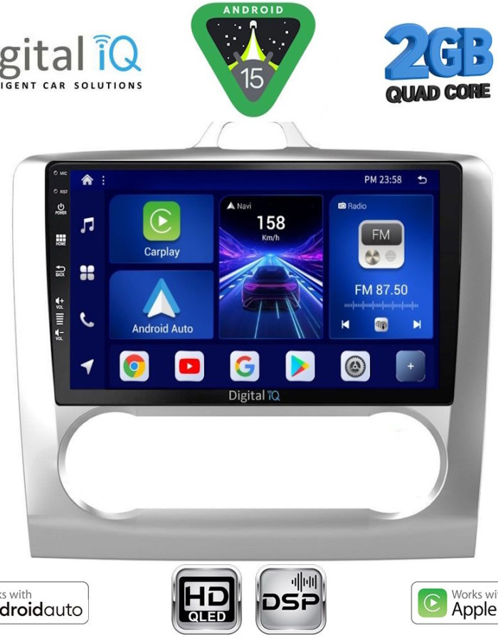 DIGITAL IQ BXC 3156SL_CPAA CLIMA (9inc) MULTIMEDIA TABLET for FORD FOCUS mod. 2005-2012 (SILVER)