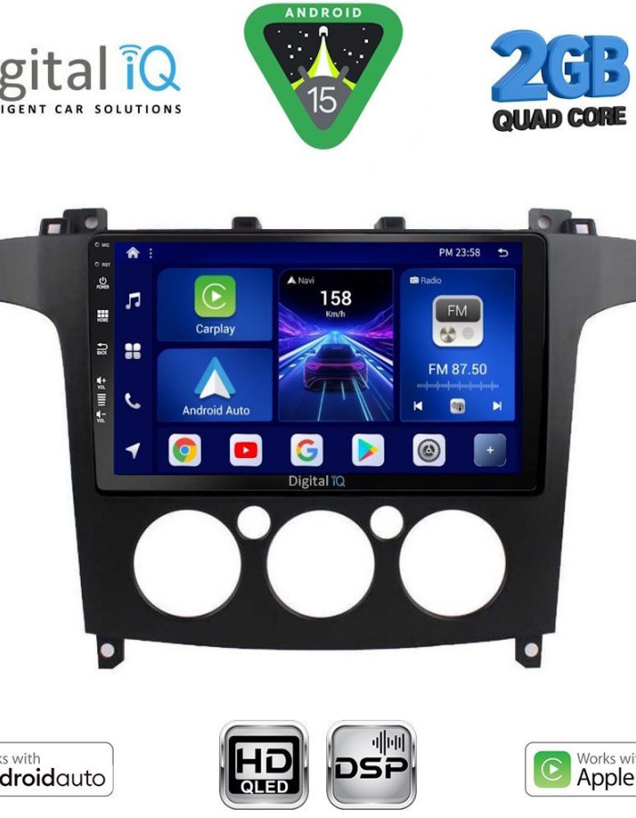 DIGITAL IQ BXC 3175_CPAA A/C (9inc) MULTIMEDIA TABLET for FORD SMAX mod. 2006-2014