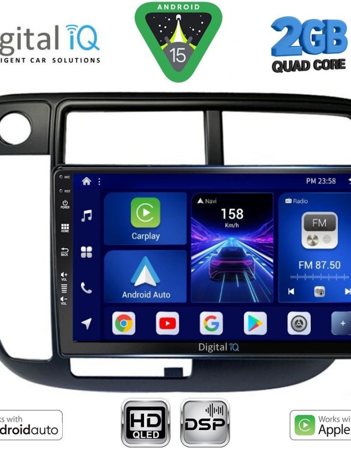 DIGITAL IQ BXC 3186_CPAA CLIMA (9inc) MULTIMEDIA TABLET for HONDA CIVIC mod. 1995-2001