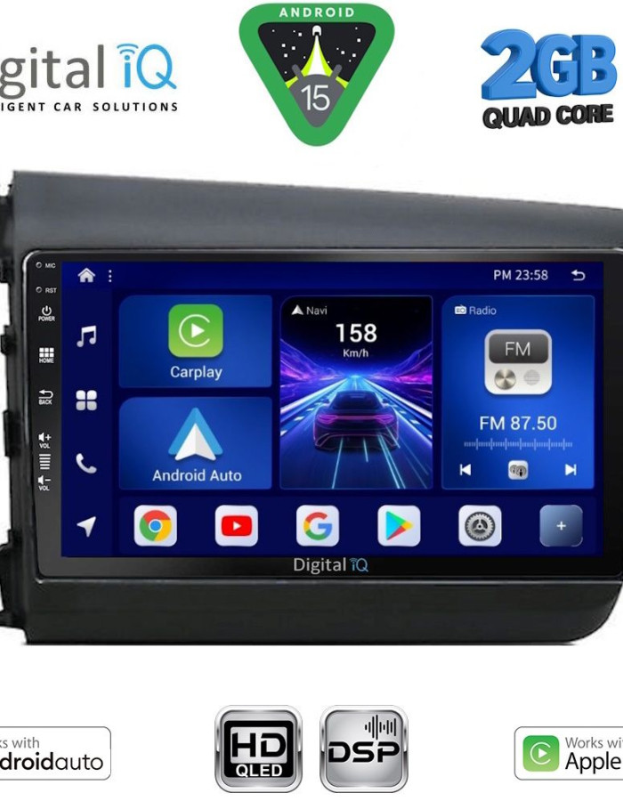 DIGITAL IQ BXC 31904D_CPAA (9inc) MULTIMEDIA TABLET for HONDA CIVIC 4Doors mod. 2012-2016