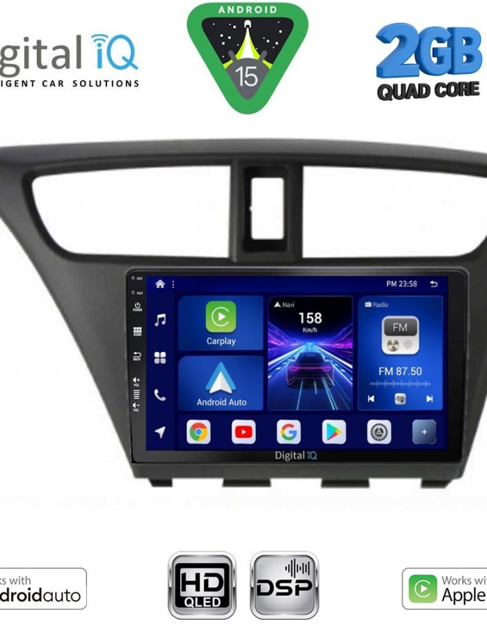 DIGITAL IQ BXC 3190_CPAA (9inc) MULTIMEDIA TABLET for HONDA CIVIC mod. 2012-2016