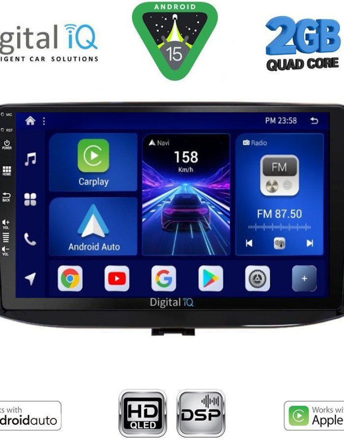 DIGITAL IQ BXC 3233_CPAA (9inc) MULTIMEDIA TABLET for HYUNDAI i30 mod. 2018-2025
