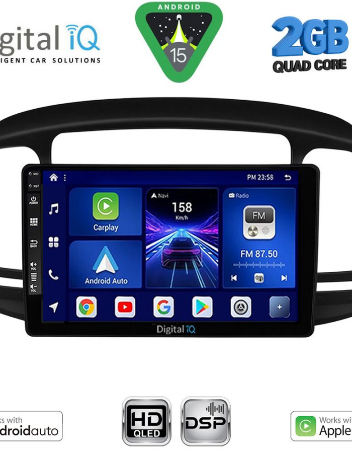 DIGITAL IQ BXC 3249BL_CPAA (9inc) MULTIMEDIA TABLET for HYUNDAI ACCENT mod. 2005-2012 (BLACK)