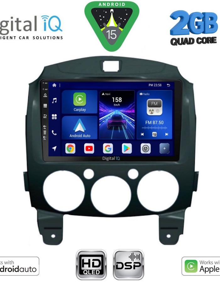 DIGITAL IQ BXC 3361_CPAA (9inc) MULTIMEDIA TABLET for MAZDA 2 mod. 2007-2014